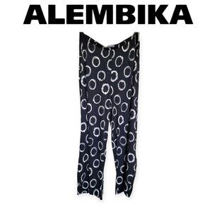 Alembika Black & White Wide-Leg Punto Pants Size 2
